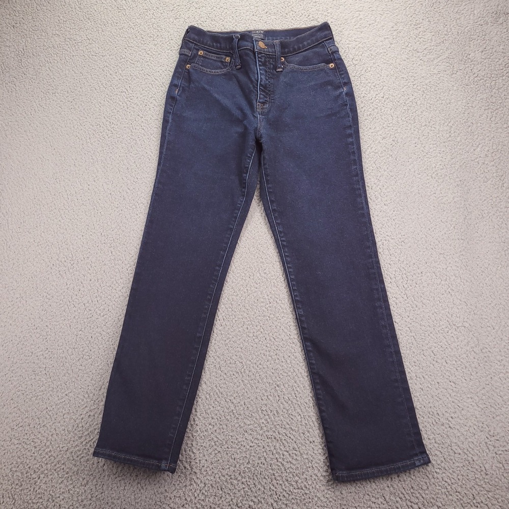 J.CREW Factory Essential Straight Jeans Womens 25 Dark Wash Denim BU829